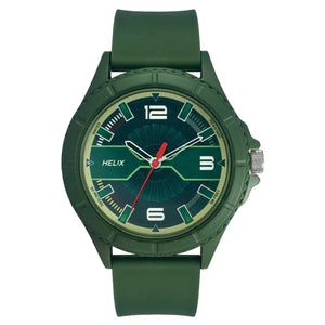 Helix Green Dial Leather Strap