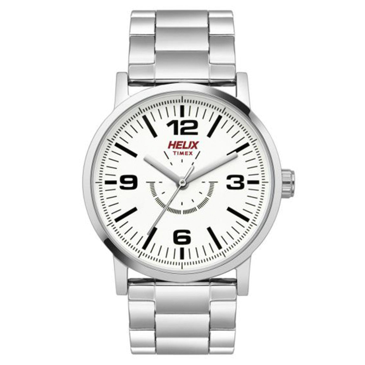 Helix Men White Dial Stainless Steel Strap