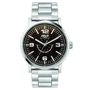 Helix Men Brown Dial Stainless Steel Strap