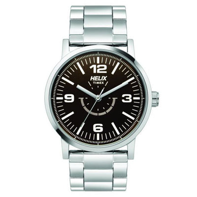 Helix Men Brown Dial Stainless Steel Strap