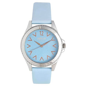Helix Light-Blue Dial Leather Strap