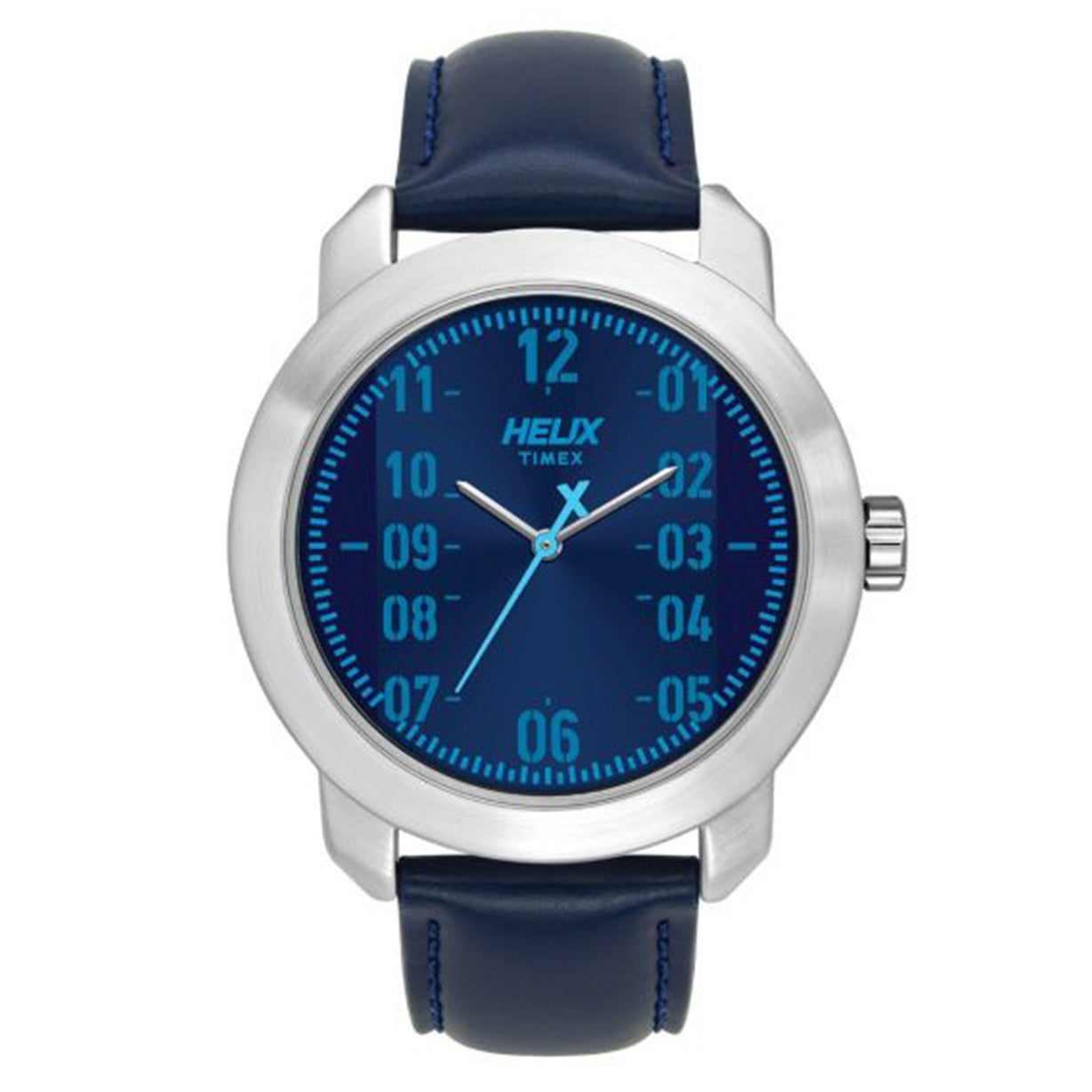 Helix Sky Blue Dial Leather Strap