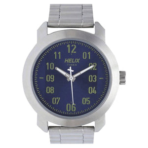 Helix Analog Blue Dial Stainless Steel Strap