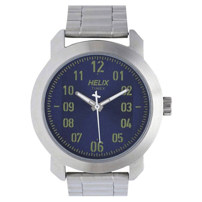 Helix Analog Blue Dial Stainless Steel Strap