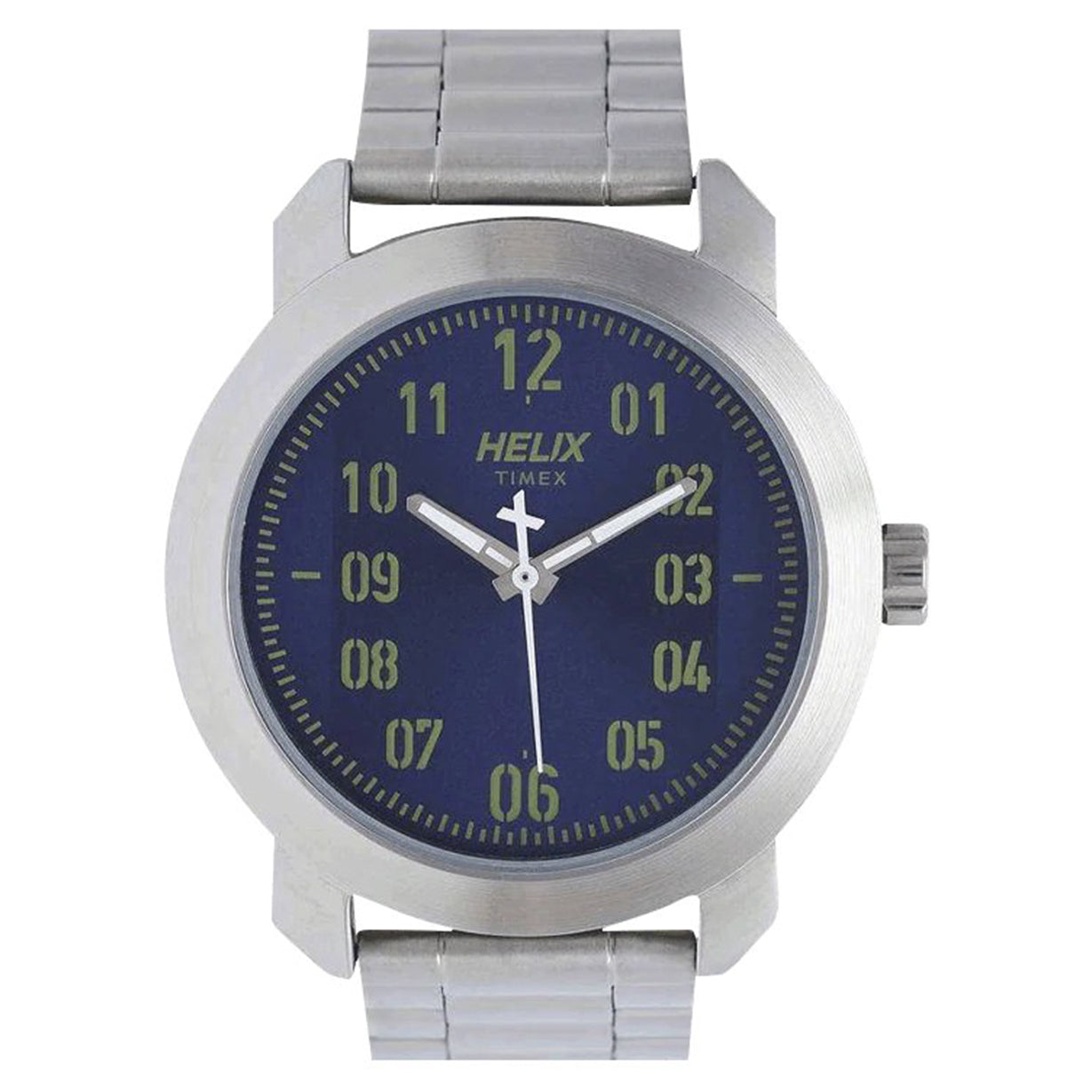 Helix Analog Blue Dial Stainless Steel Strap