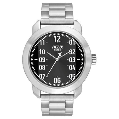 Helix Analog Black Dial Stainless Steel Strap