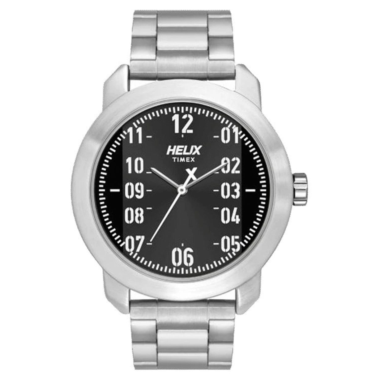 Helix Analog Black Dial Stainless Steel Strap
