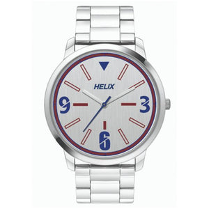 Helix Analog Men Silver Stainless Steel Strap