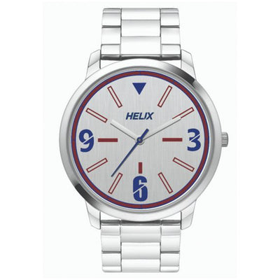 Helix Analog Men Silver Stainless Steel Strap