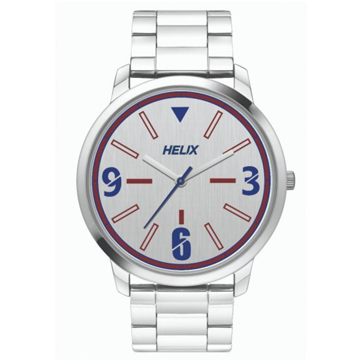 Helix Analog Men Silver Stainless Steel Strap