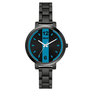 Helix Analog Women Black & Blue Dial