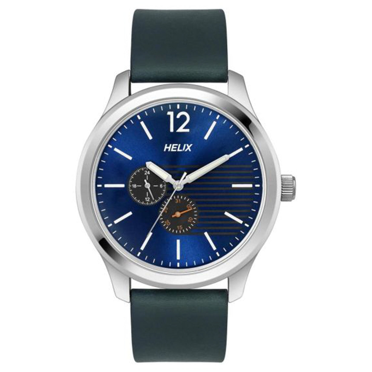 Helix Analog Blue Leather Strap