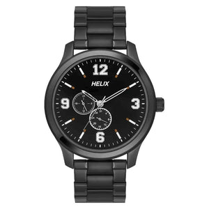 Helix Analog Men Black Stainless Steel
