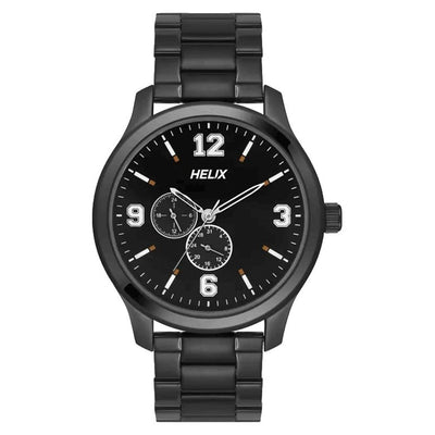 Helix Analog Men Black Stainless Steel