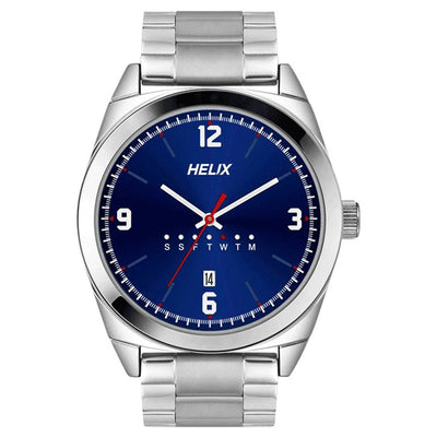 Helix Men Silver Stainless Steel Strap