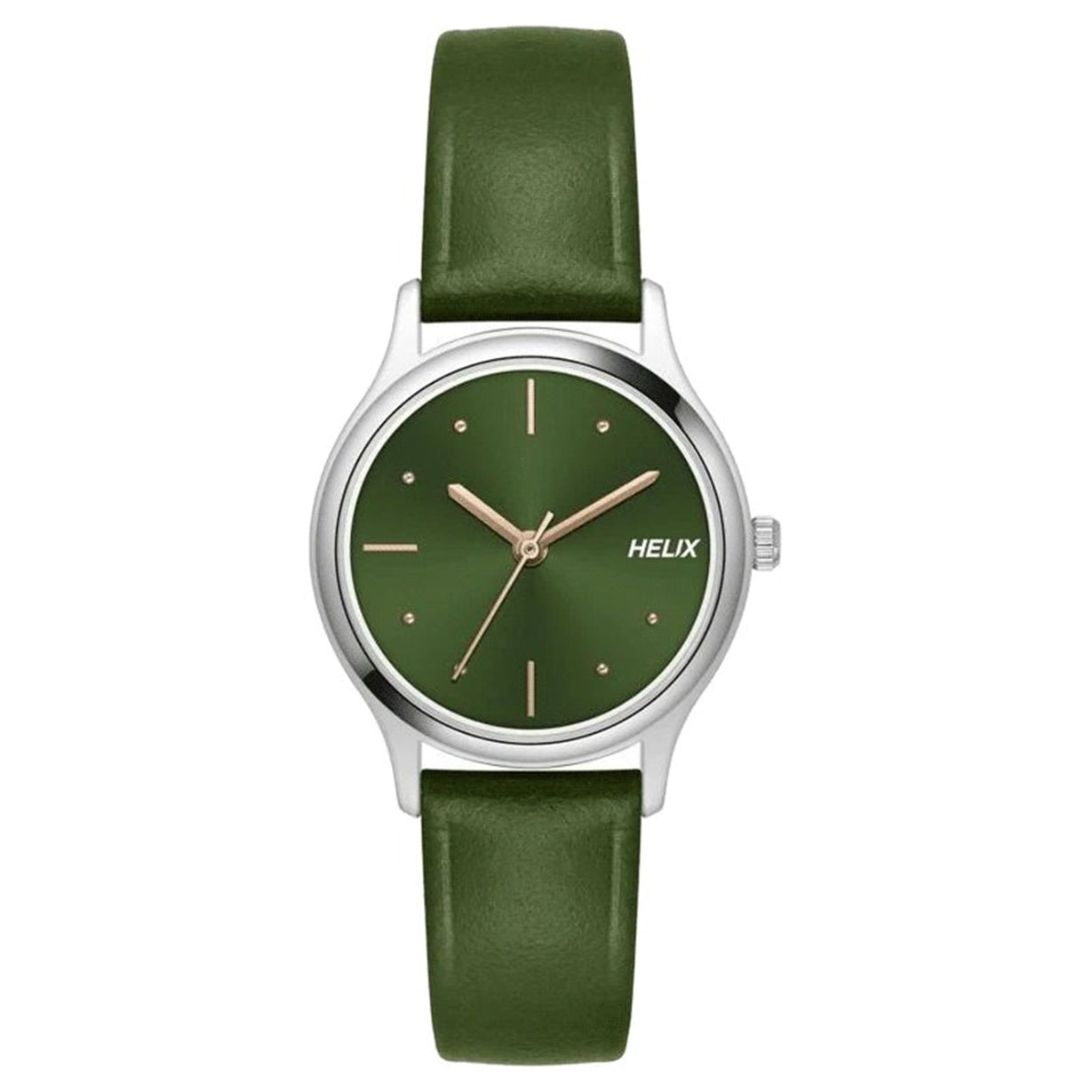 Helix Analog Women Green Leather