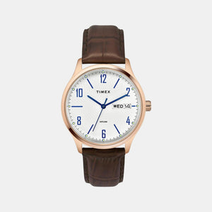 Classics Men Quartz Silver Dial Analog Leather Watch TW0TG6514