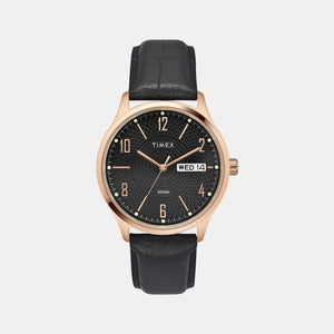 Classics Men Quartz Black Dial Analog Leather Watch TW0TG6516