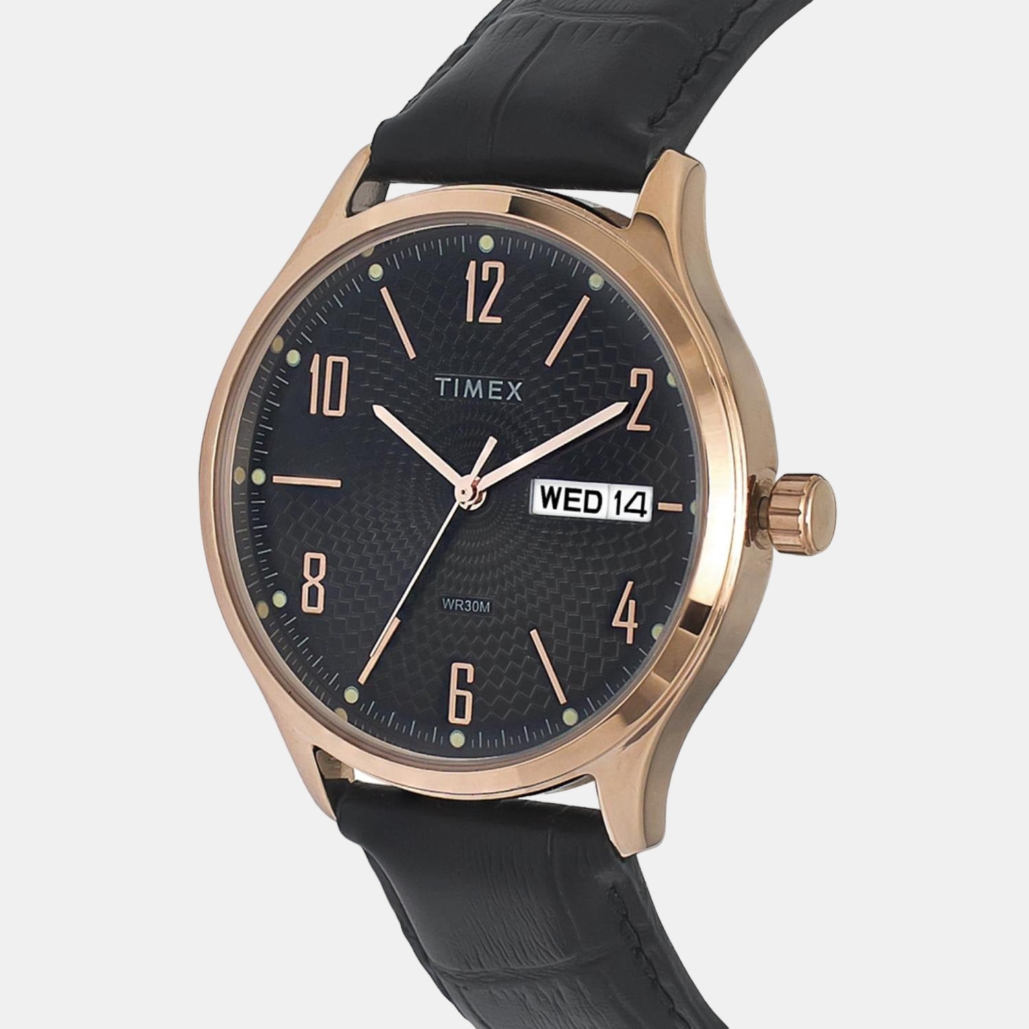 Classics Men Quartz Black Dial Analog Leather Watch TW0TG6516