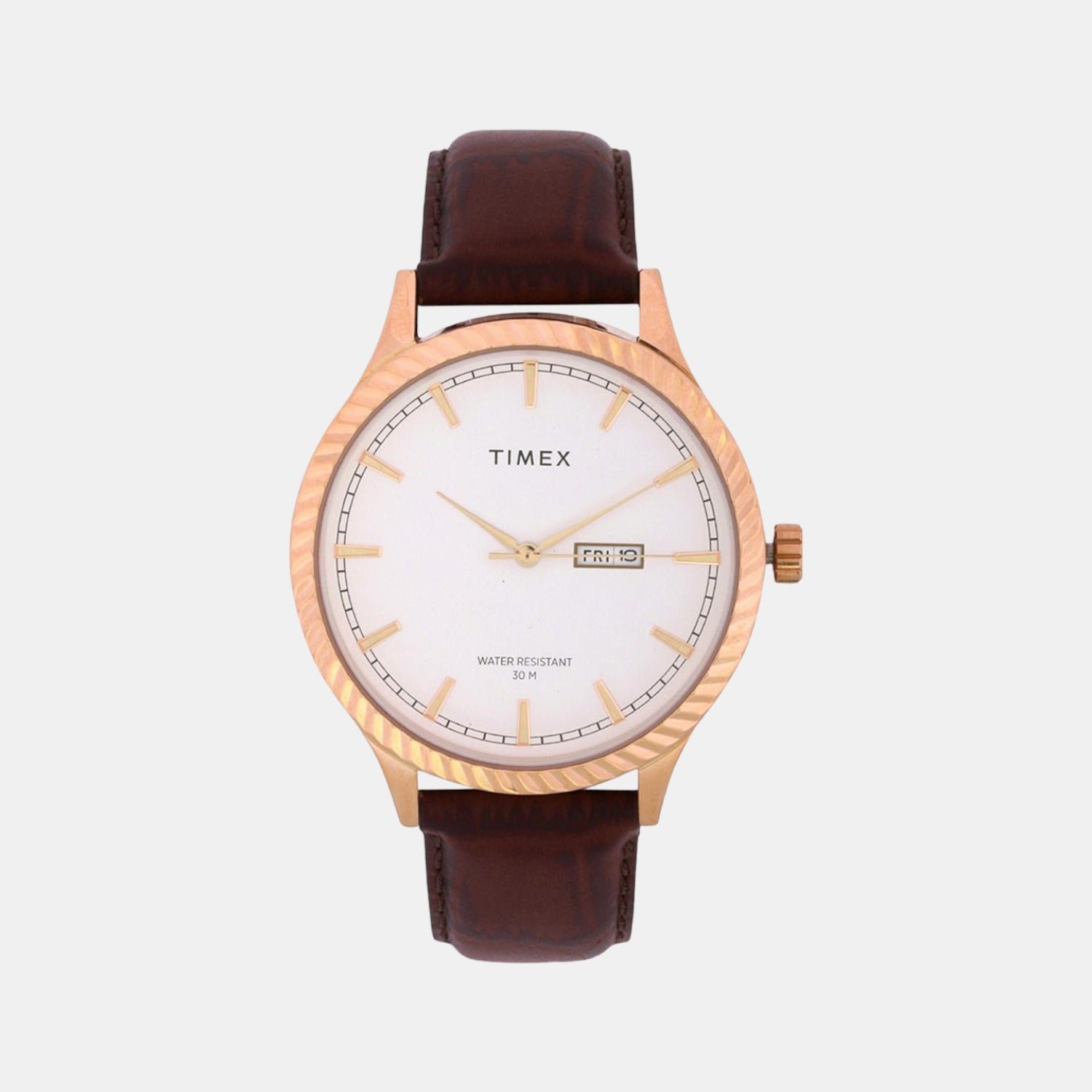 Classics Men Quartz White Dial Analog Leather Watch TW0TG7503