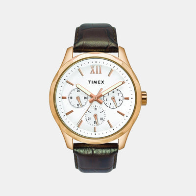 Empera Men Quartz White Dial Chronograph Leather Watch TW0TG7600