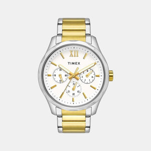 Fashion Men Quartz White Dial Chronograph Stainless Steel Watch TW0TG7616