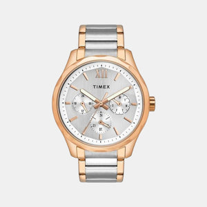 Fashion Men Quartz White Dial Chronograph Stainless Steel Watch TW0TG7618