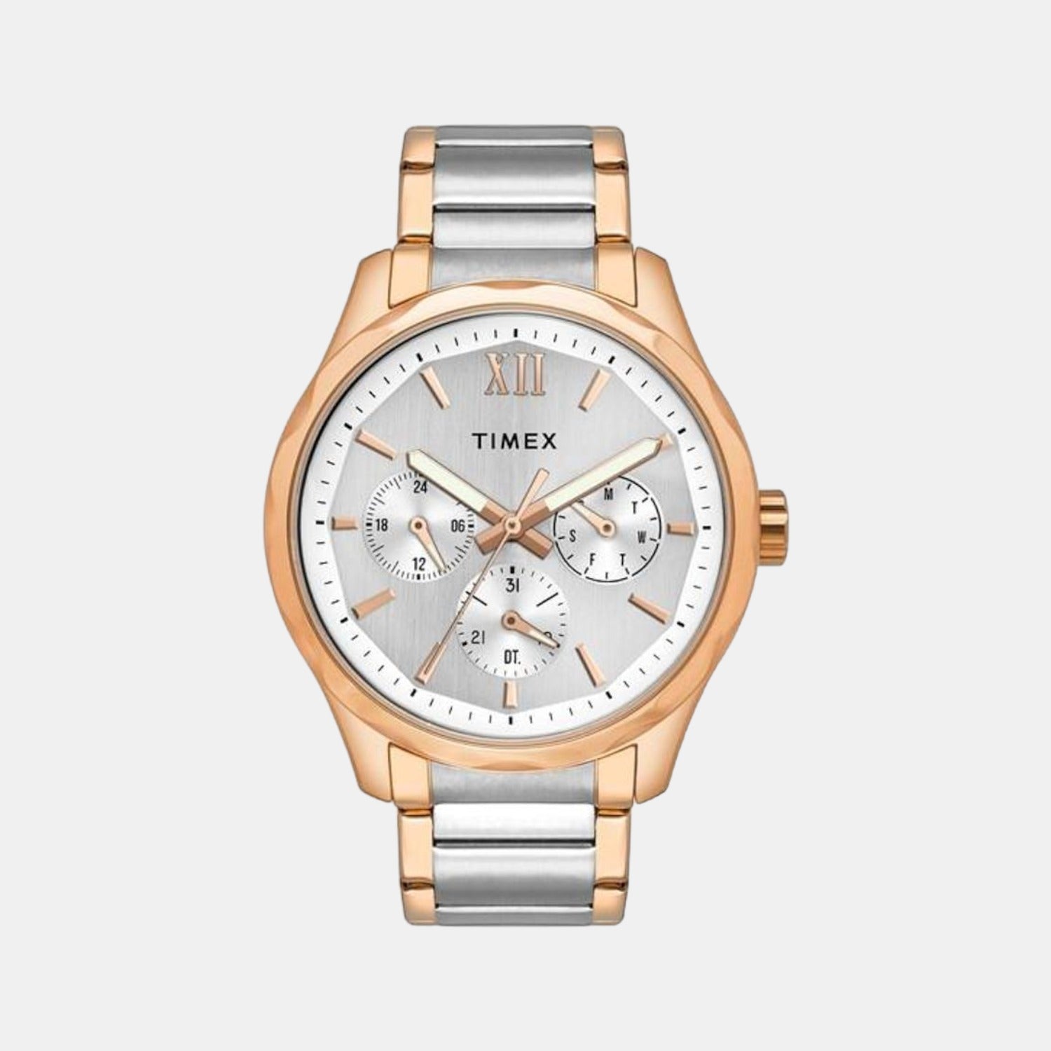 Fashion Men Quartz White Dial Chronograph Stainless Steel Watch TW0TG7618