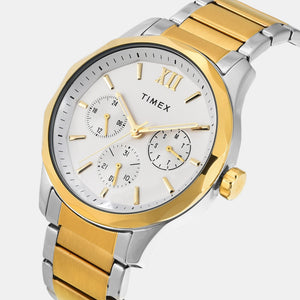 Fashion Men Quartz White Dial Multi-Function Stainless Steel Watch TW0TG7624