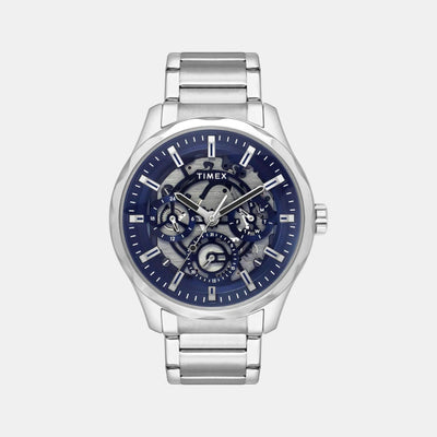 E Class Men Quartz Blue Dial Multi-Function Stainless Steel Watch TW0TG7627