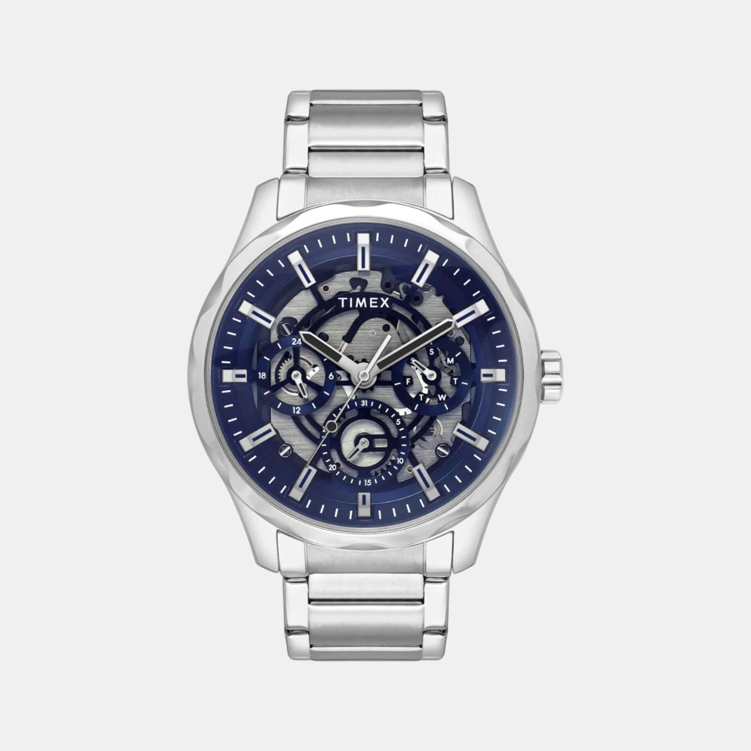 E Class Men Quartz Blue Dial Multi-Function Stainless Steel Watch TW0TG7627
