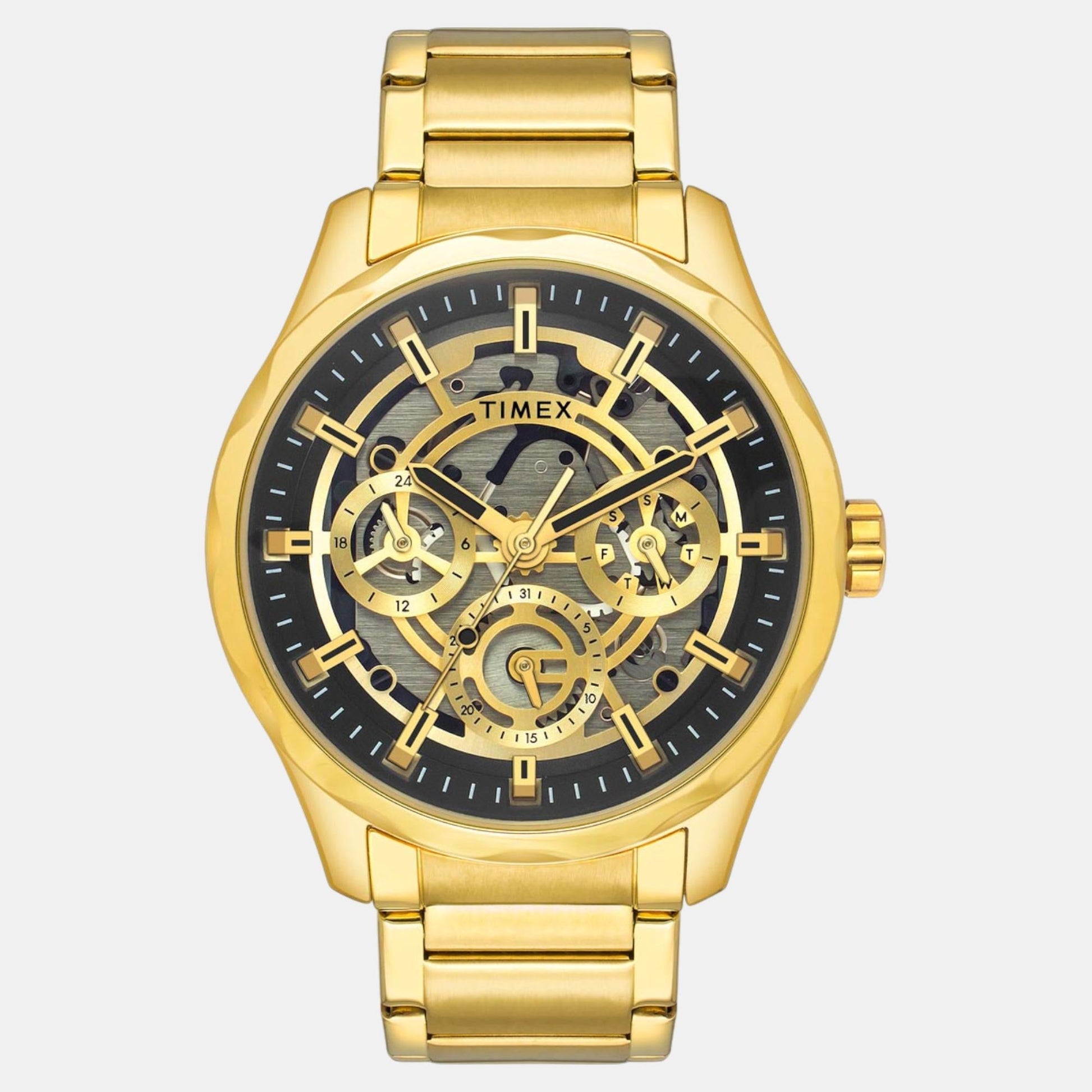 E Class Men Quartz Black Dial Multi-Function Stainless Steel Watch TW0TG7628