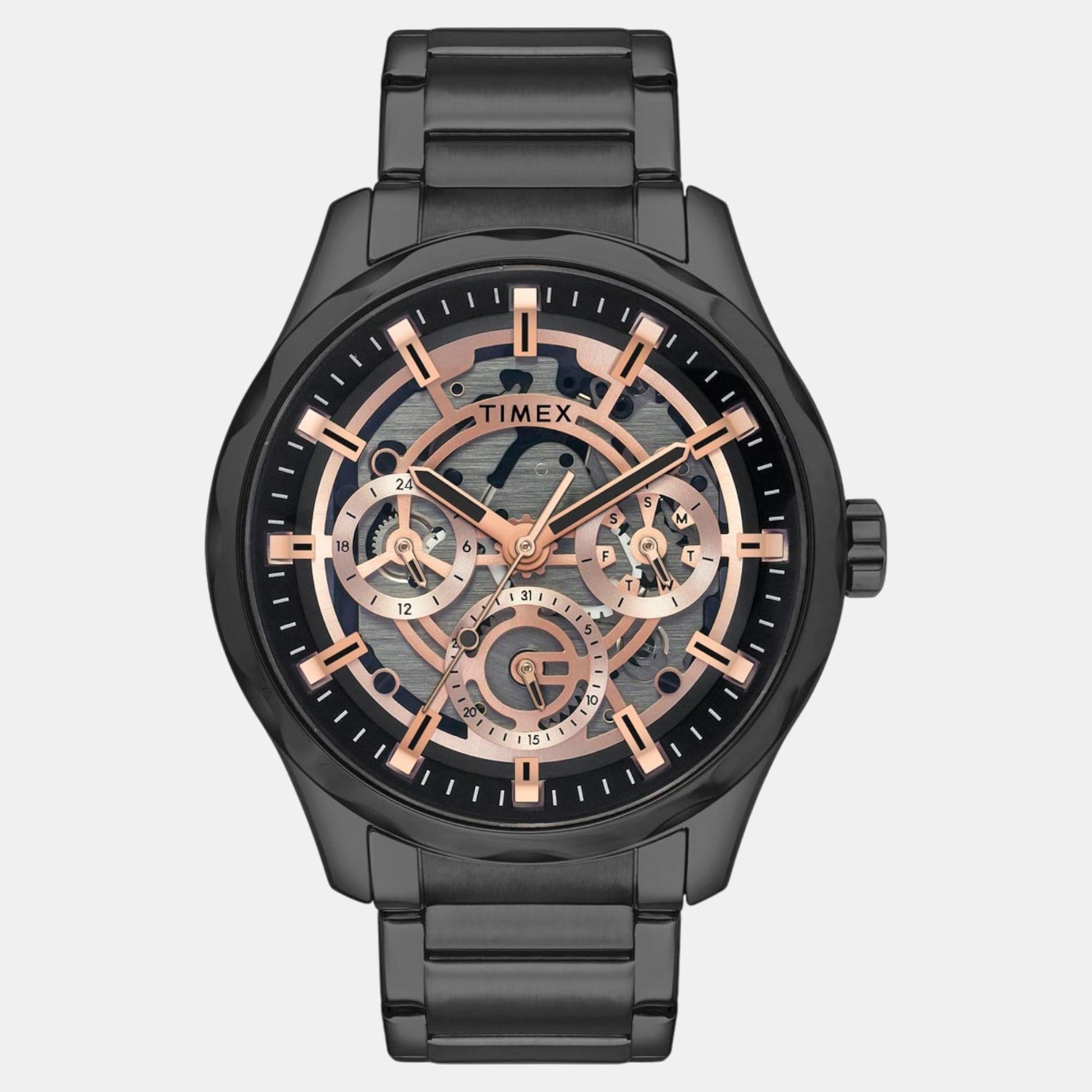 E Class Men Quartz Black Dial Multi-Function Stainless Steel Watch TW0TG7630