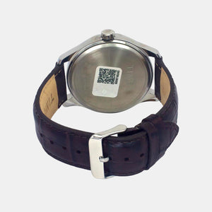 Fashion Men Quartz Brown Dial Multi-Function Leather Watch TW0TG7633