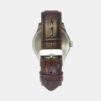 Fashion Men Quartz Brown Dial Multi-Function Leather Watch TW0TG7633