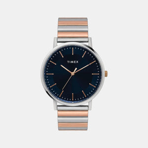 Fashion Men Quartz Blue Dial Analog Stainless Steel Watch TW0TG8008