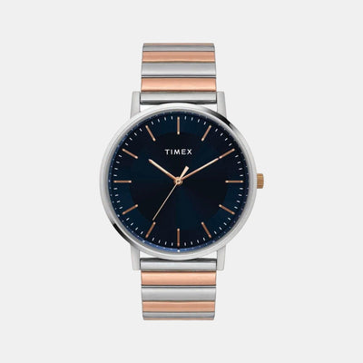 Fashion Men Quartz Blue Dial Analog Stainless Steel Watch TW0TG8008