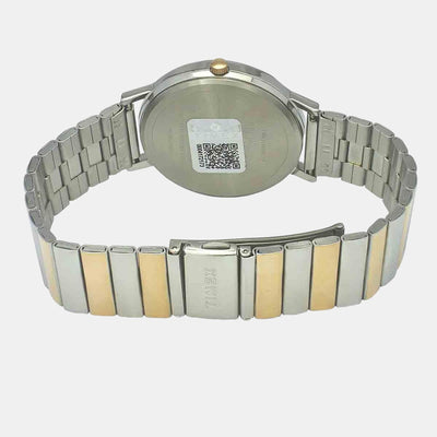 Fashion Men Quartz Silver Dial Analog Stainless Steel Watch TW0TG8009