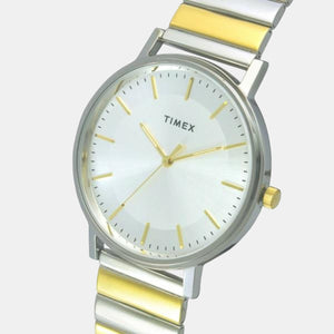 Fashion Men Quartz Silver Dial Analog Stainless Steel Watch TW0TG8009
