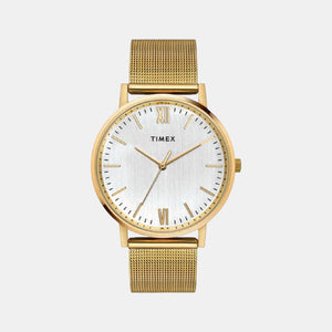 Fashion Men Quartz Silver Dial Analog Stainless Steel Watch TW0TG8010