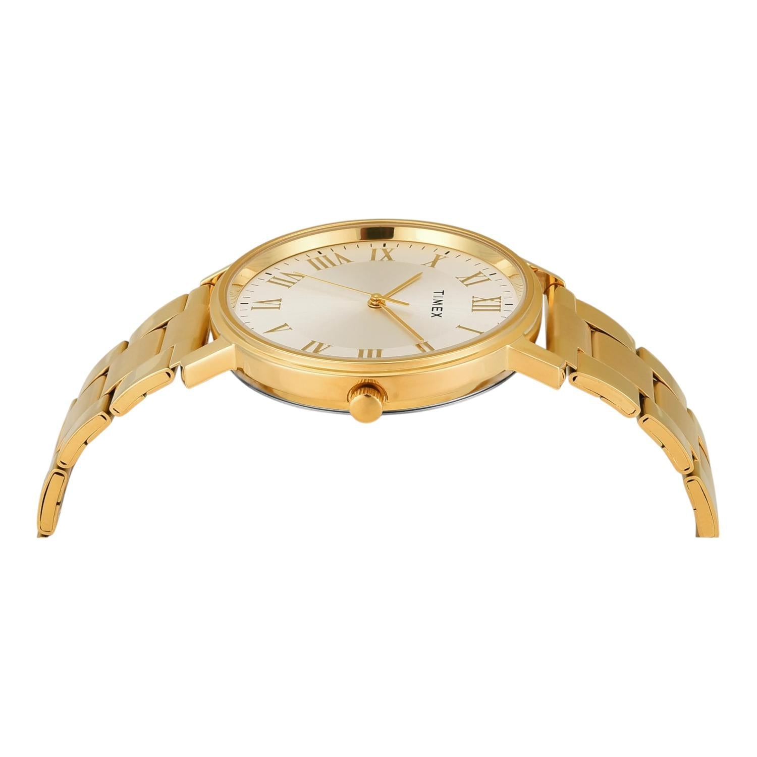 Fashion Men Quartz Silver Dial Analog Stainless Steel Watch TW0TG8023