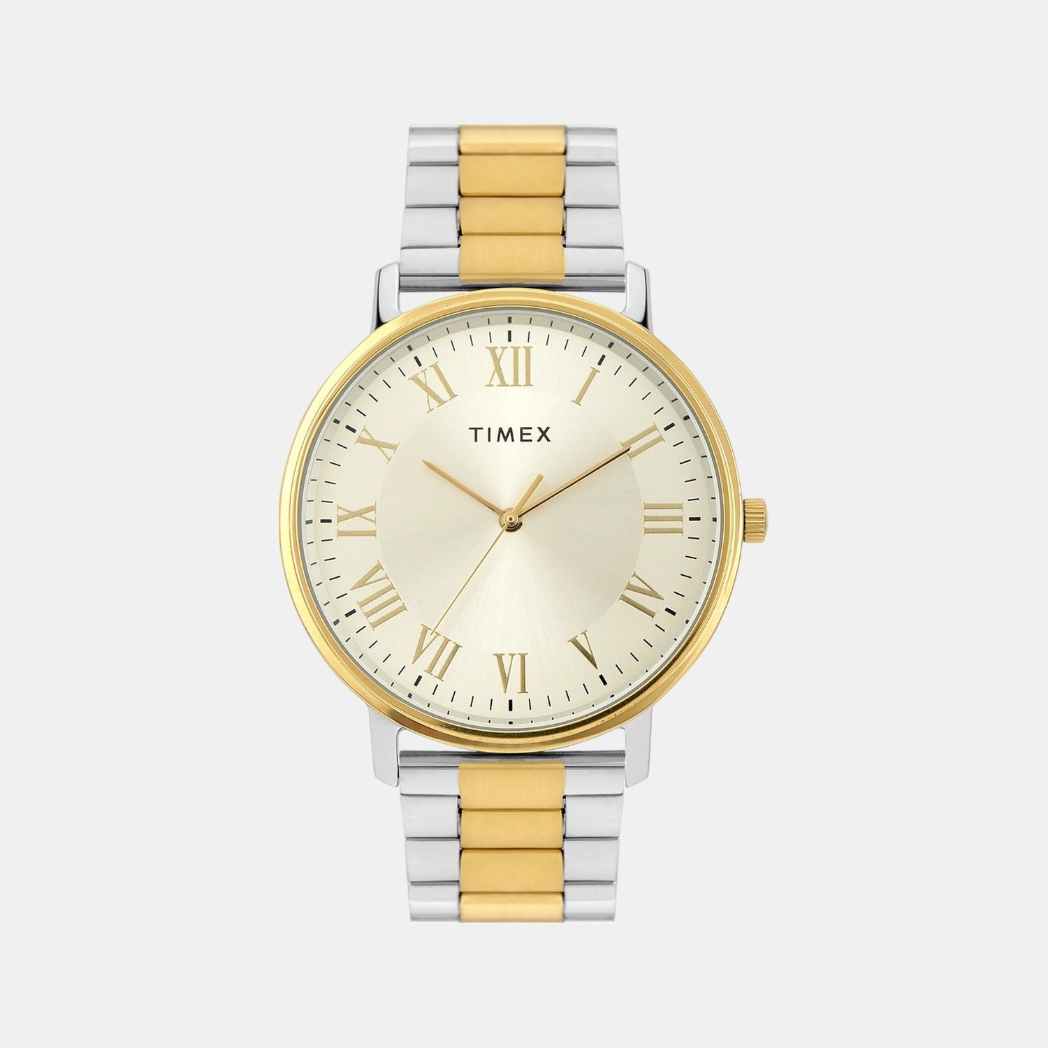 Fashion Men Quartz Champagne Dial Analog Stainless Steel Watch TW0TG8025