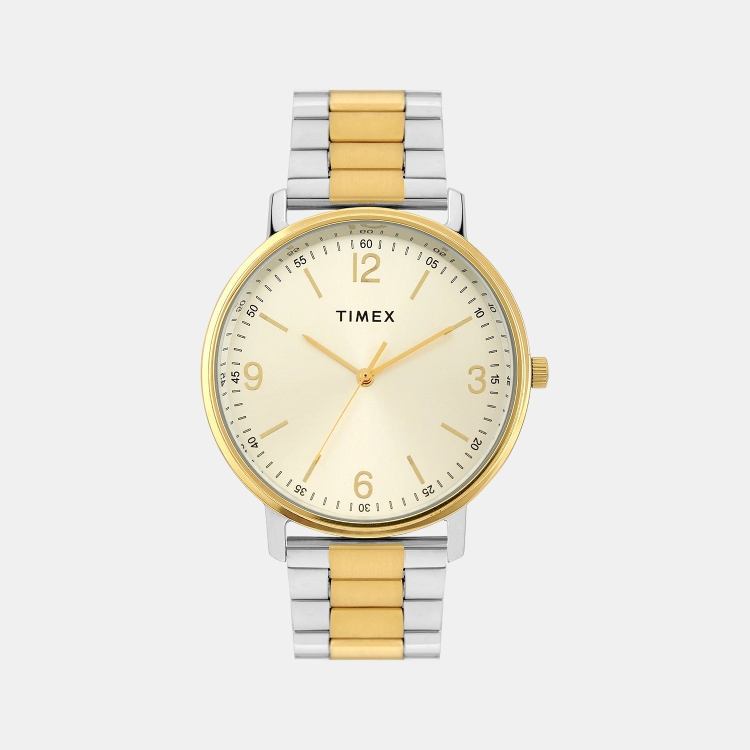 Fashion Men Quartz Champagne Dial Analog Stainless Steel Watch TW0TG8028