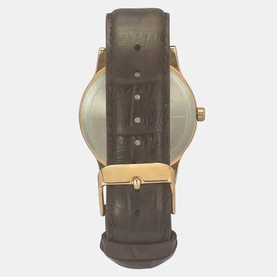 Fashion Men Quartz Brown Dial Analog Leather Watch TW0TG8300