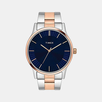 Fashion Men Quartz Blue Dial Analog Stainless Steel Watch TW0TG8303