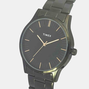 Fashion Men Quartz Black Dial Analog Stainless Steel Watch TW0TG8304