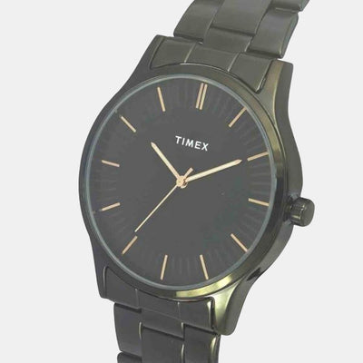 Fashion Men Quartz Black Dial Analog Stainless Steel Watch TW0TG8304