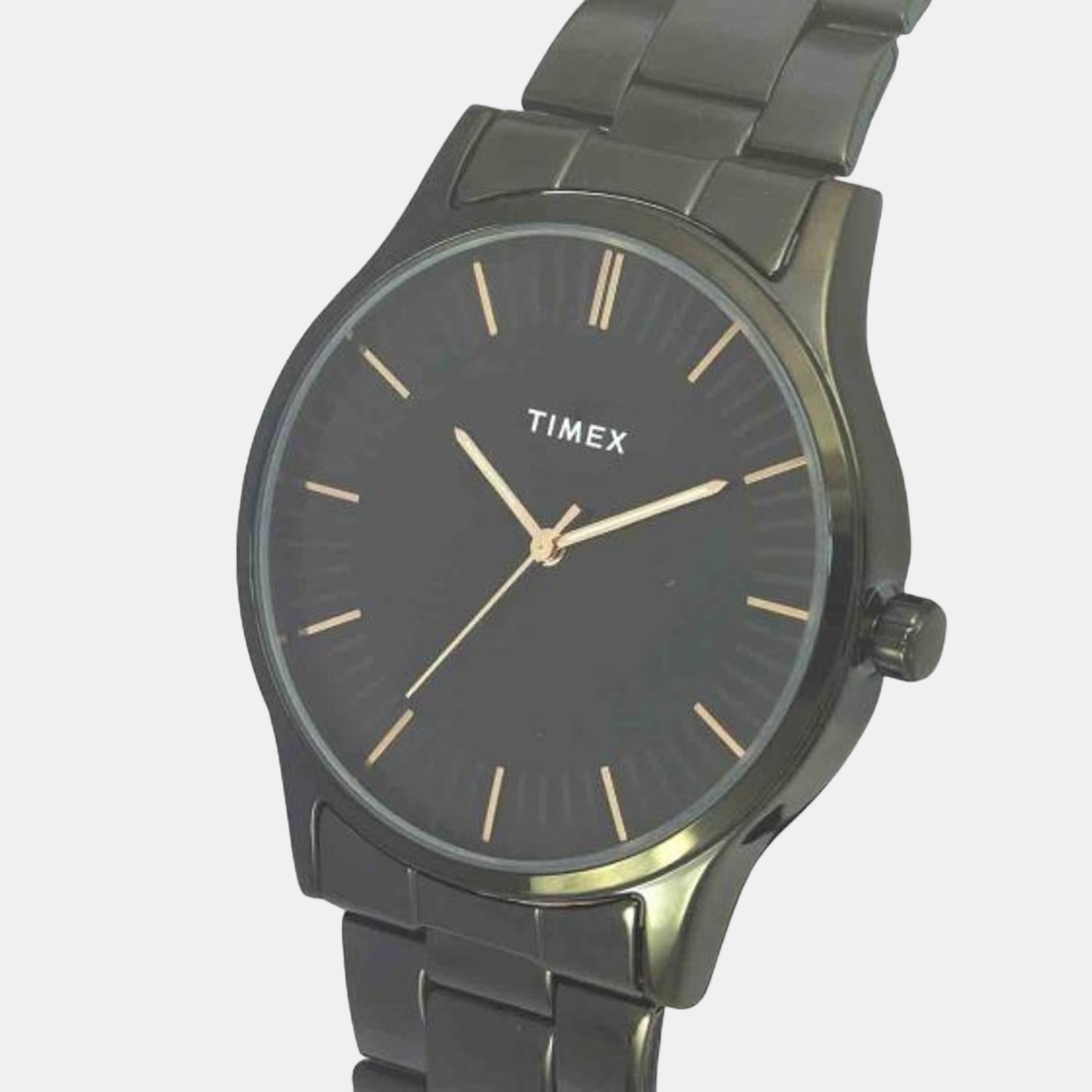 Fashion Men Quartz Black Dial Analog Stainless Steel Watch TW0TG8304