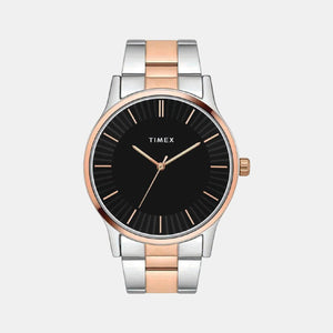 Fashion Men Quartz Black Dial Analog Stainless Steel Watch TW0TG8305