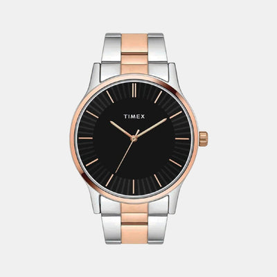 Fashion Men Quartz Black Dial Analog Stainless Steel Watch TW0TG8305
